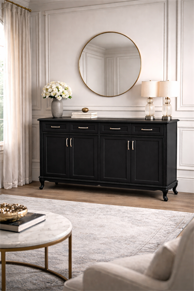 Vera Ahşap Konsol – Kapaklı ve Çekmeceli Salon Konsolu – 145 × 46 × 95 cm