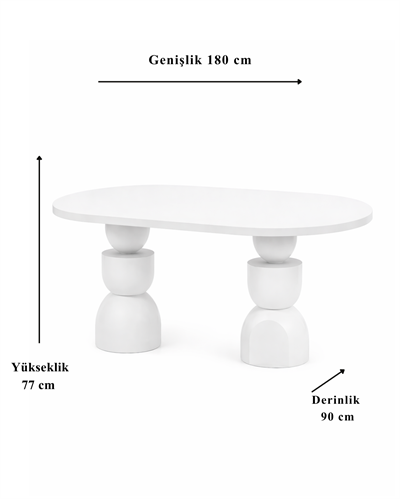 Vionra Oval Ahşap Yemek Masası