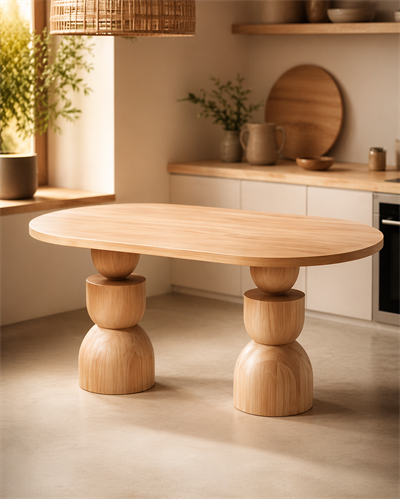 Vionra Oval Ahşap Yemek Masası