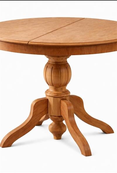 Yuvarlak Açılır Masa | Doğal Ahşap Yuvarlak Açılır Yemek Masası 100×100 – 100×138