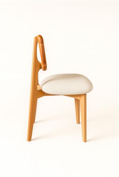 Beyaz Yuvarlak Açılır Masa Takımı 110x110 cm – 4 Sandalyeli Naturel Hazeran Sırtlı İskandinav Tarzı Modern Tasarım