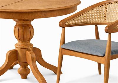 Yuvarlak Açılır Masa Takımı | Ahşap Yuvarlak Açılır Masa ve 4 Adet Hazeran Sandalye