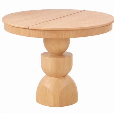 Yuvarlak Açılır Yemek Masası 100×100 / 100×138 Masif Ayak Kayın Kaplama