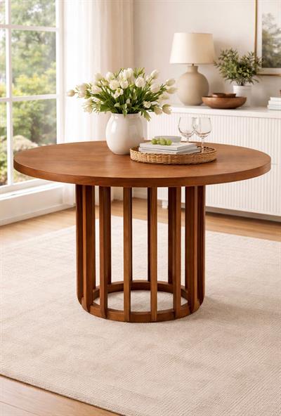 Yuvarlak Masa 90 cm | Salon ve Yemek Odası İçin Ahşap Masa