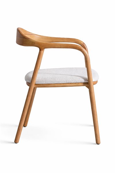 Zen Natural Kayın Ahşap Kolçaklı Sandalye Detaylı İşçilik Modern Şık Tasarım