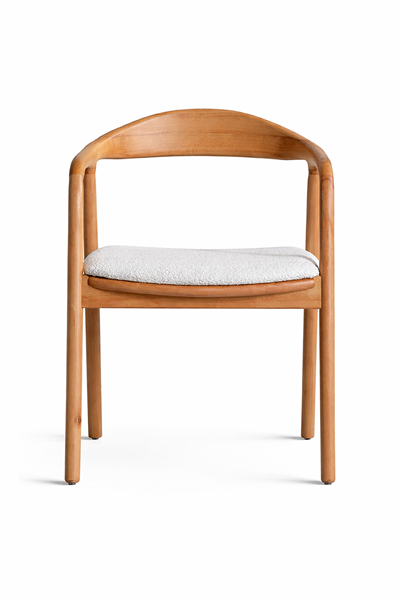 Zen Natural Kayın Ahşap Kolçaklı Sandalye Detaylı İşçilik Modern Şık Tasarım