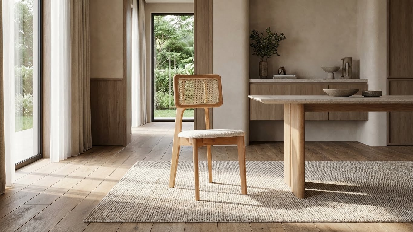 Hazeranlı bohem ahşap sandalye