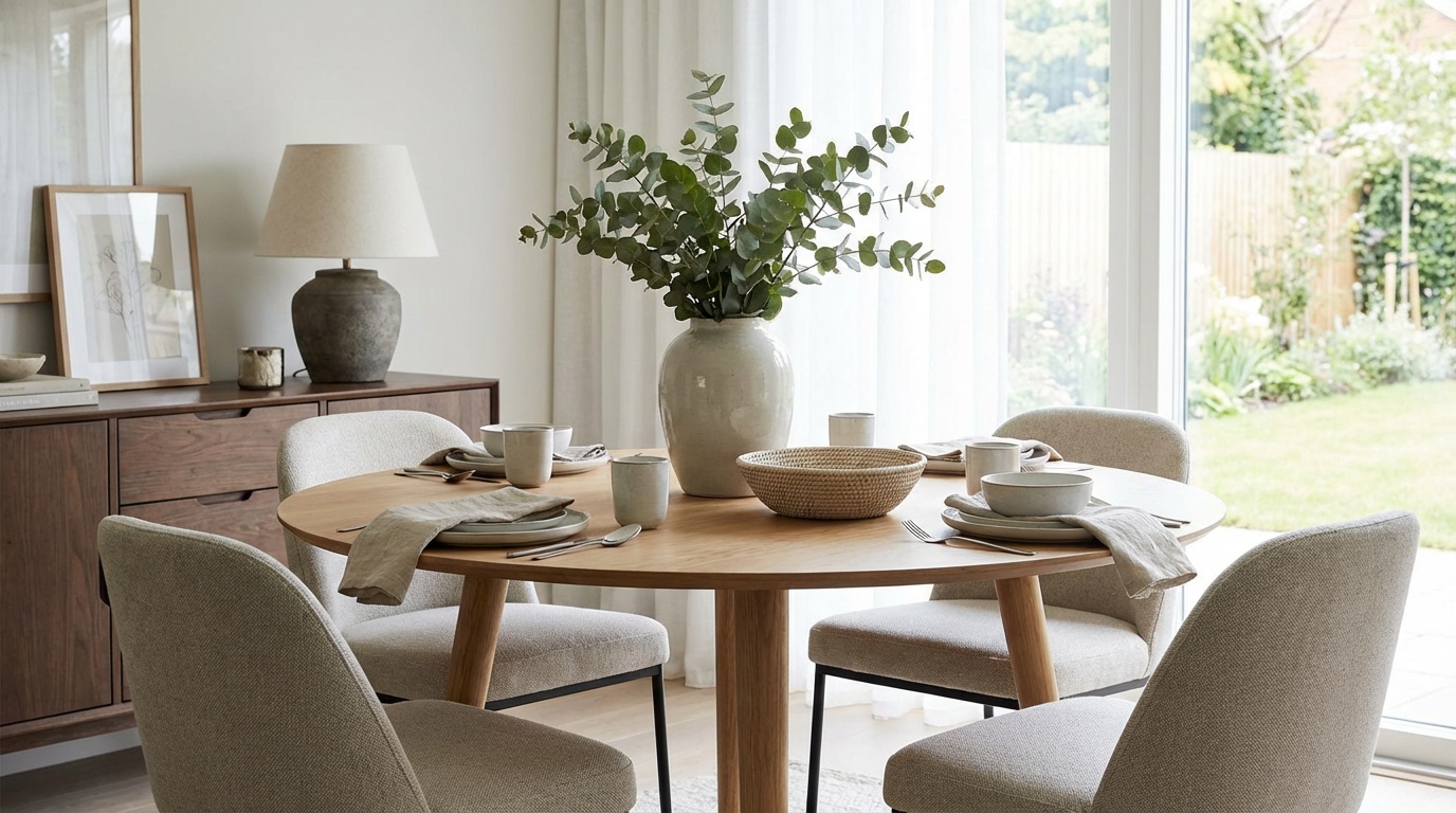 yuvarlak masa,masa dekorasyonu,ev mobilyası