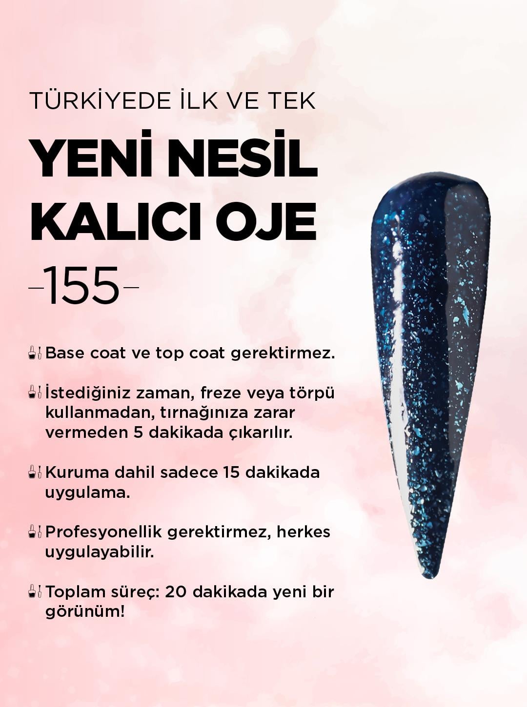 All in One Yeni Nesil Kalıcı Oje Uv Gel Polish 155