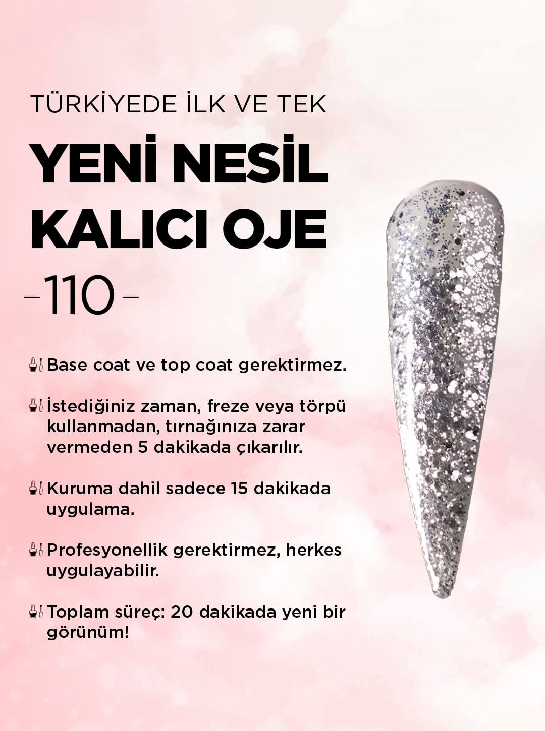 All in One Yeni Nesil Kalıcı Oje Uv Gel Polish 110
