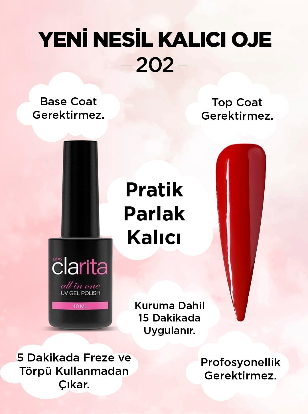 All in One Yeni Nesil Kalıcı Oje Uv Gel Polish 202