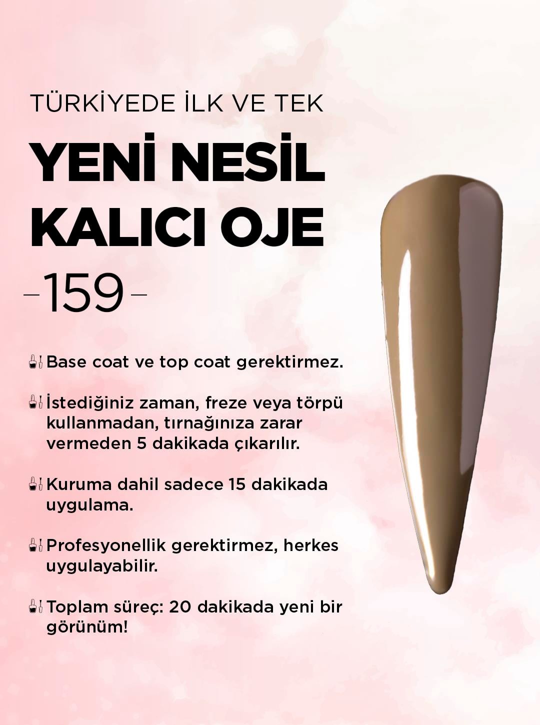 All in One Yeni Nesil Kalıcı Oje Uv Gel Polish 159