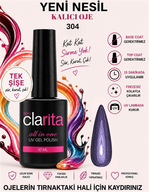 All in One Yeni Nesil Kalıcı Oje Uv Gel Polish 304