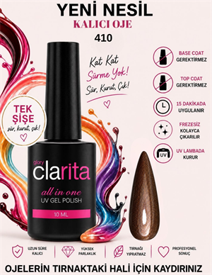 All in One Yeni Nesil Kalıcı Oje Uv Gel Polish 410