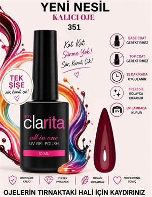 All in One Yeni Nesil Kalıcı Oje Uv Gel Polish 351