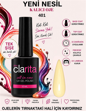 All in One Yeni Nesil Kalıcı Oje Uv Gel Polish 401