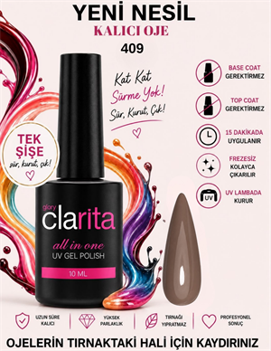 All in One Yeni Nesil Kalıcı Oje Uv Gel Polish 409