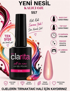 All in One Yeni Nesil Kalıcı Oje Uv Gel Polish 557