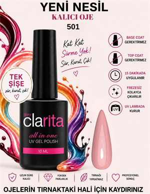 All in One Yeni Nesil Kalıcı Oje Uv Gel Polish 501