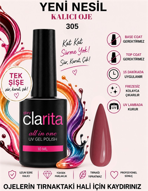 All in One Yeni Nesil Kalıcı Oje Uv Gel Polish 305