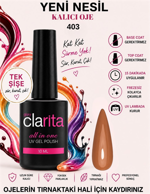 All in One Yeni Nesil Kalıcı Oje Uv Gel Polish 403