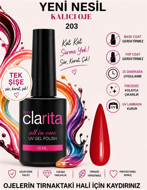 All in One Yeni Nesil Kalıcı Oje Uv Gel Polish 203