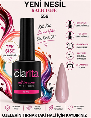 All in One Yeni Nesil Kalıcı Oje Uv Gel Polish 556