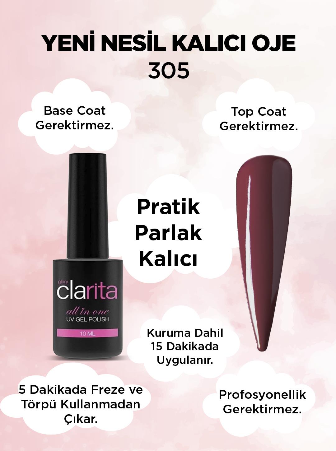 All in One Yeni Nesil Kalıcı Oje Uv Gel Polish 305