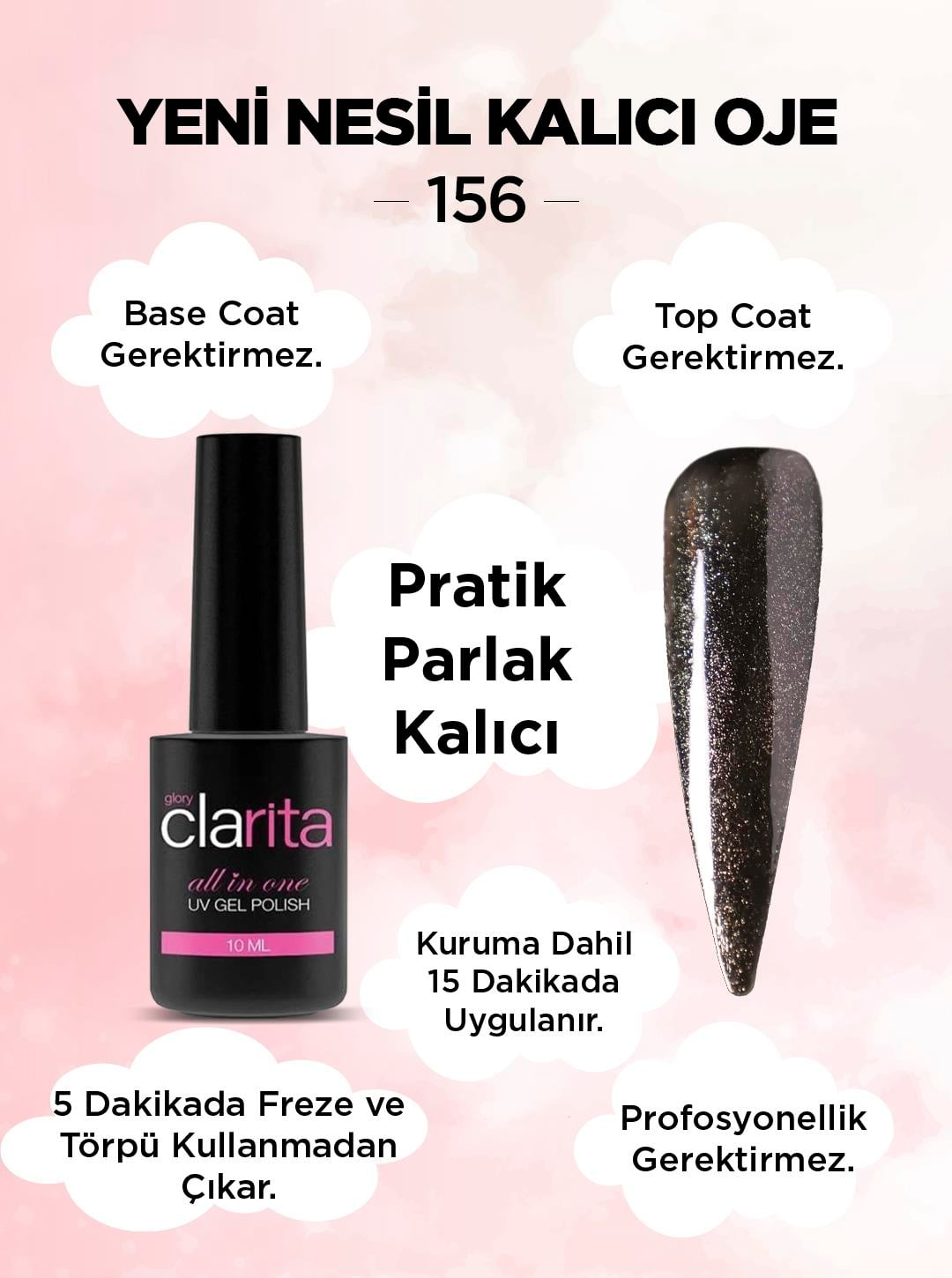 All in One Yeni Nesil Kalıcı Oje Uv Gel Polish 156