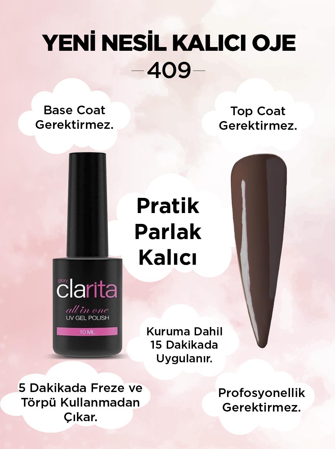 All in One Yeni Nesil Kalıcı Oje Uv Gel Polish 409