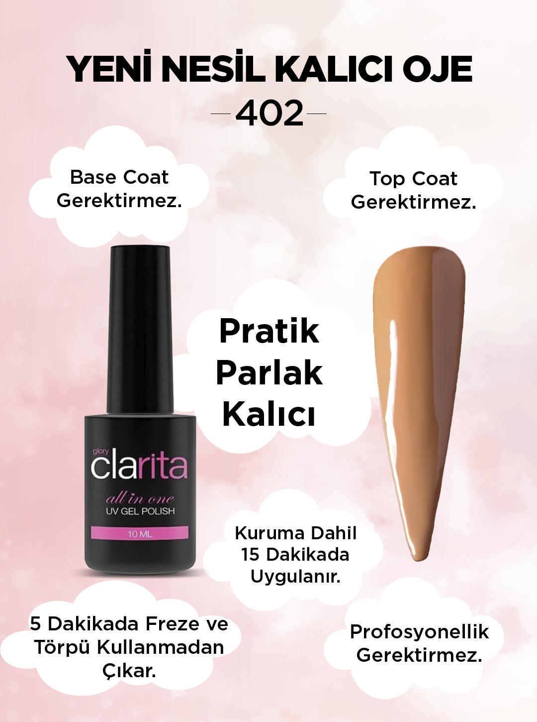 All in One Yeni Nesil Kalıcı Oje Uv Gel Polish 402