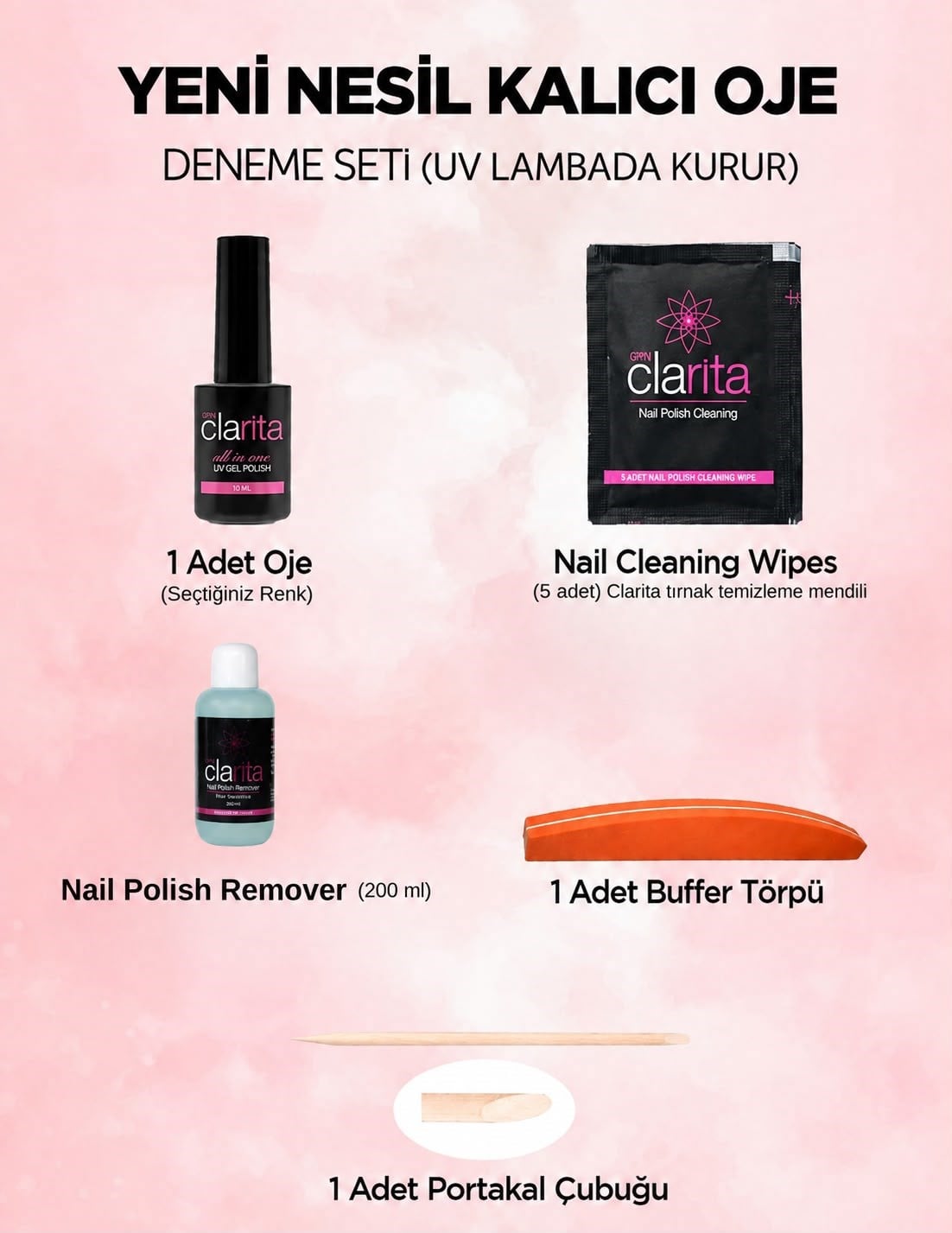 Yeni Nesil Kalıcı Oje 1 Ojeli Set (cihazsız)