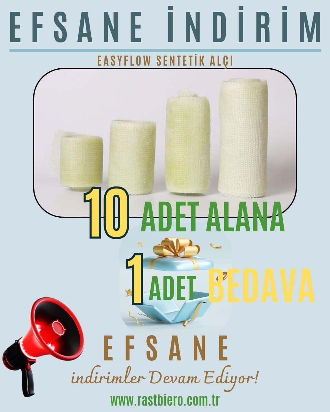 Sentetik Alçı 12,5Cm X 3,6 Metre 10 Alana 1 Bedava