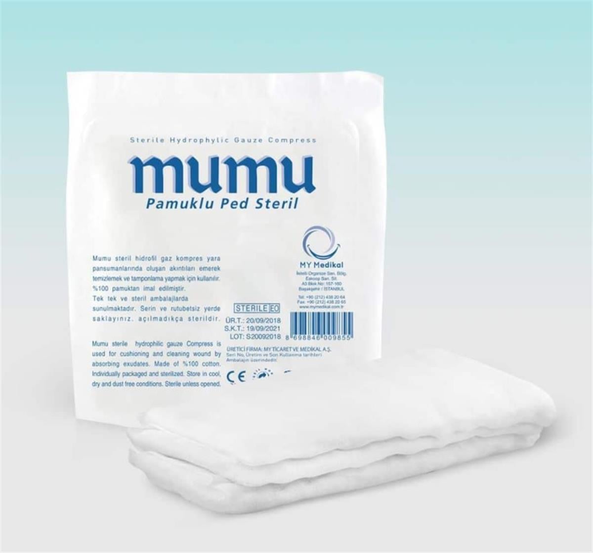Steril Pamuklu Ped 10cm x 15cm Steril Tekli Paket