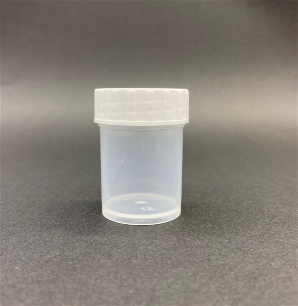 25 Cc Numune Kabı Naturel Renk - Beyaz Plastik Kapaklı