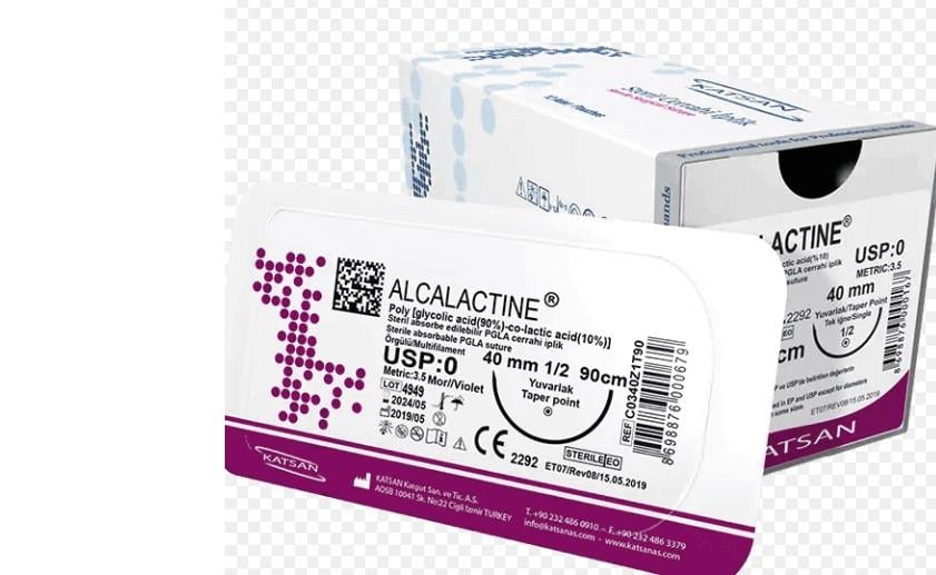ALCALACTINE (PGLA) 0 40 1/2 Keskin 75 12'li( Emilebilir Cerrahi İplik-Sütür)
