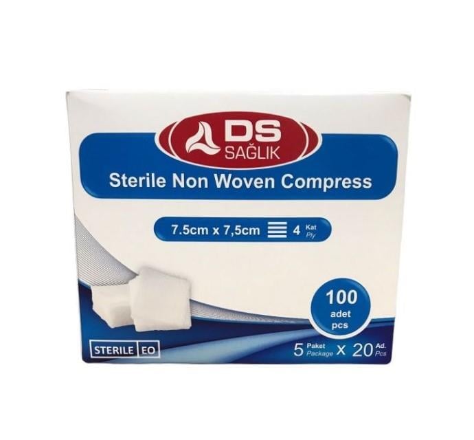 DS Nonwoven Gaz Kompres 7,5x7,5 cm 4 Kat 100/pk