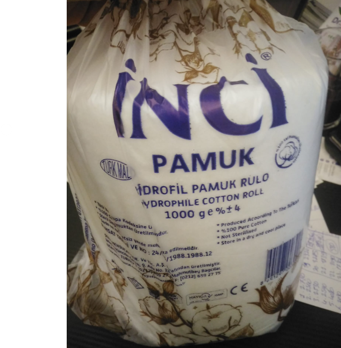 İnci Hidrofil Pamuk Rulo 1000 gram (1 kg)