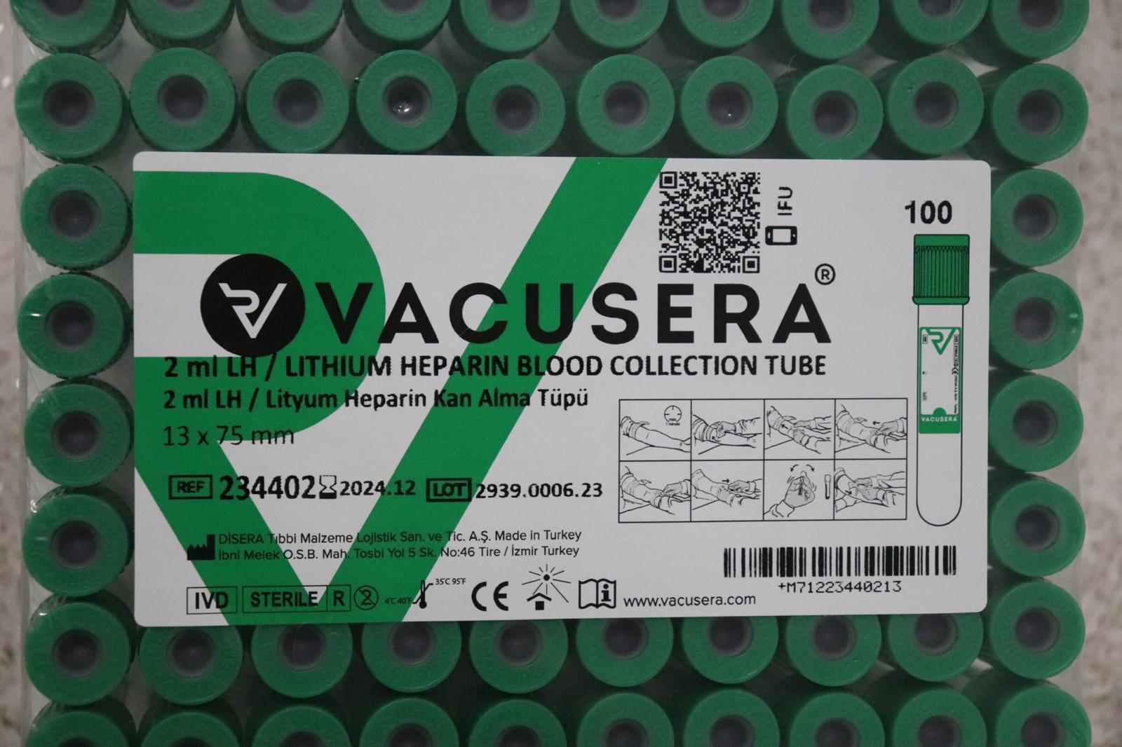 Vacusera 2 Ml Lityum Heparinli Tüp 13X75 Mm