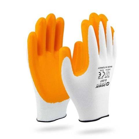 DEMİR SAFETY D007 SARI-BEYAZ NİTRİL ELDİVEN NO:10