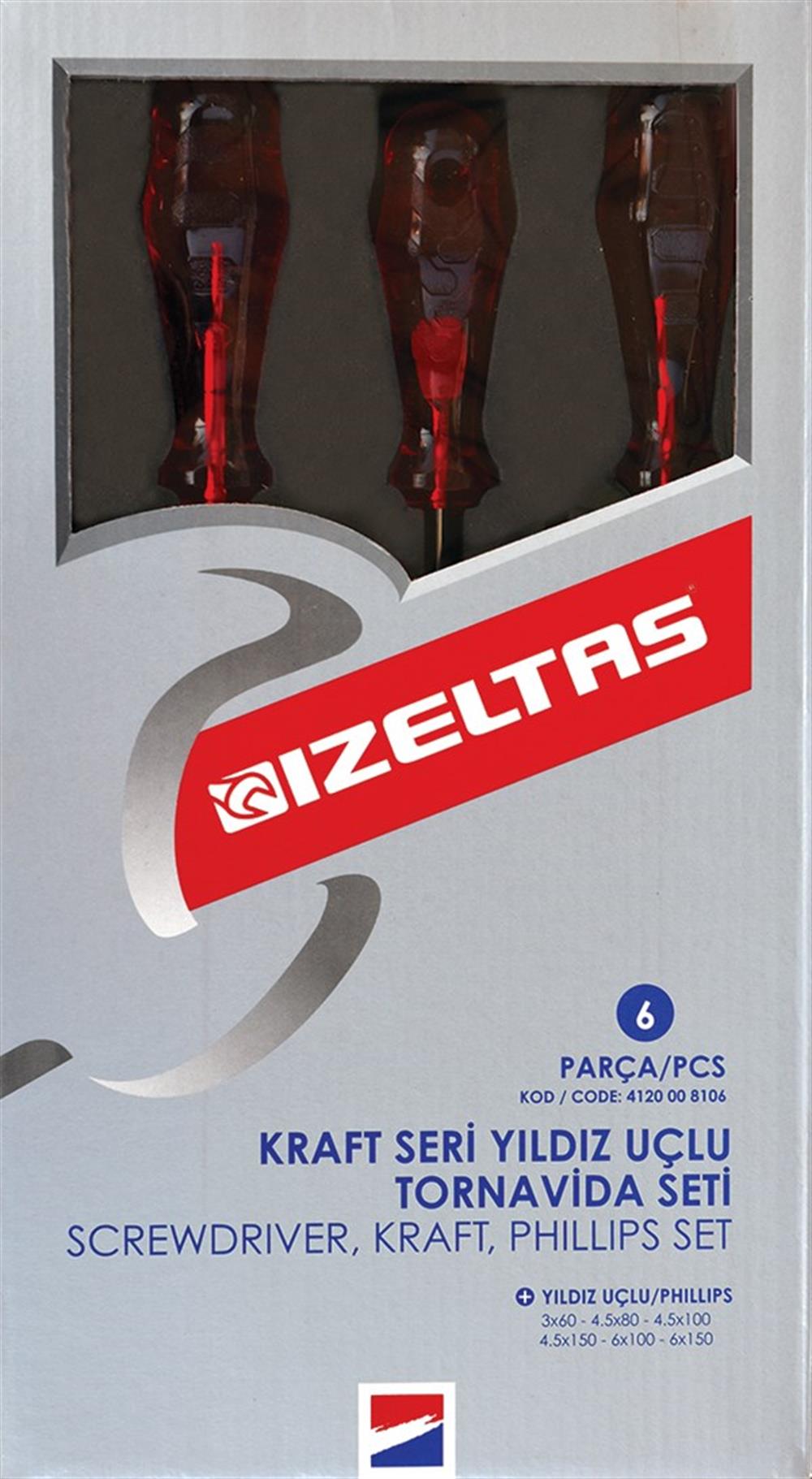 İZELTAŞ KRAFT SERİ YILDIZ UÇLU TORNAVİDA SETİ 6 PARÇA