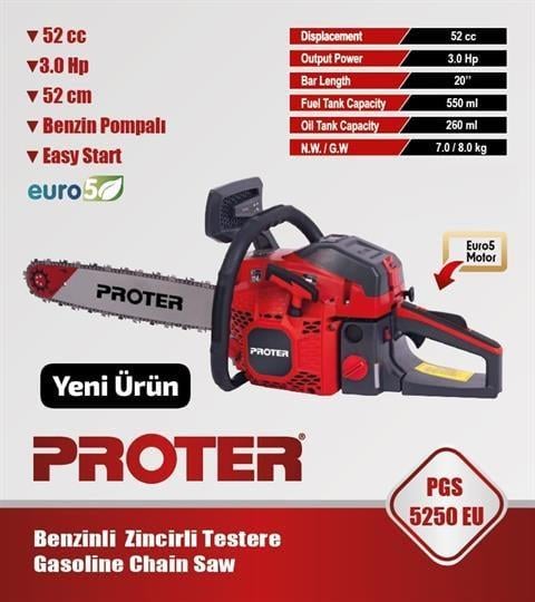 PROTER PGS 5250 EU BENZİNLİ AĞAÇ KESİM MOTORU