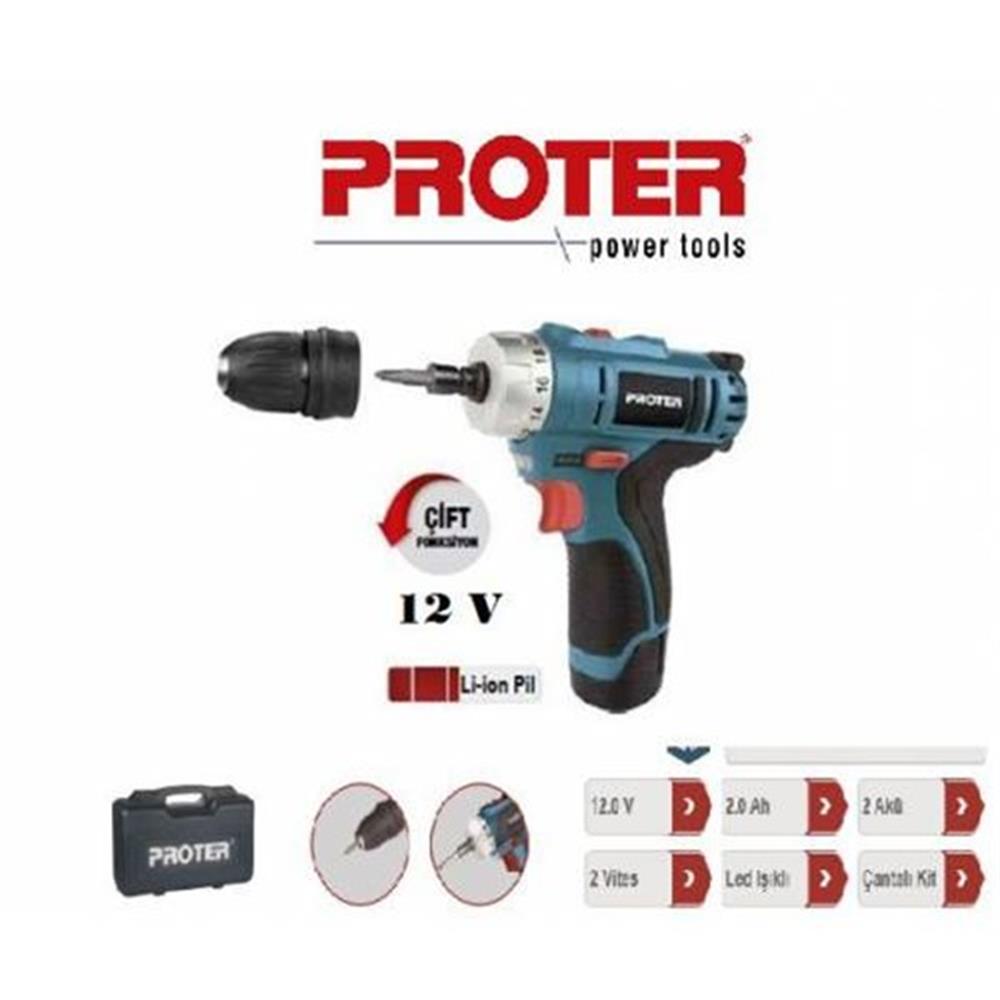 PROTER PST222 ŞARJLI VİDALAMA TORNAVİDA