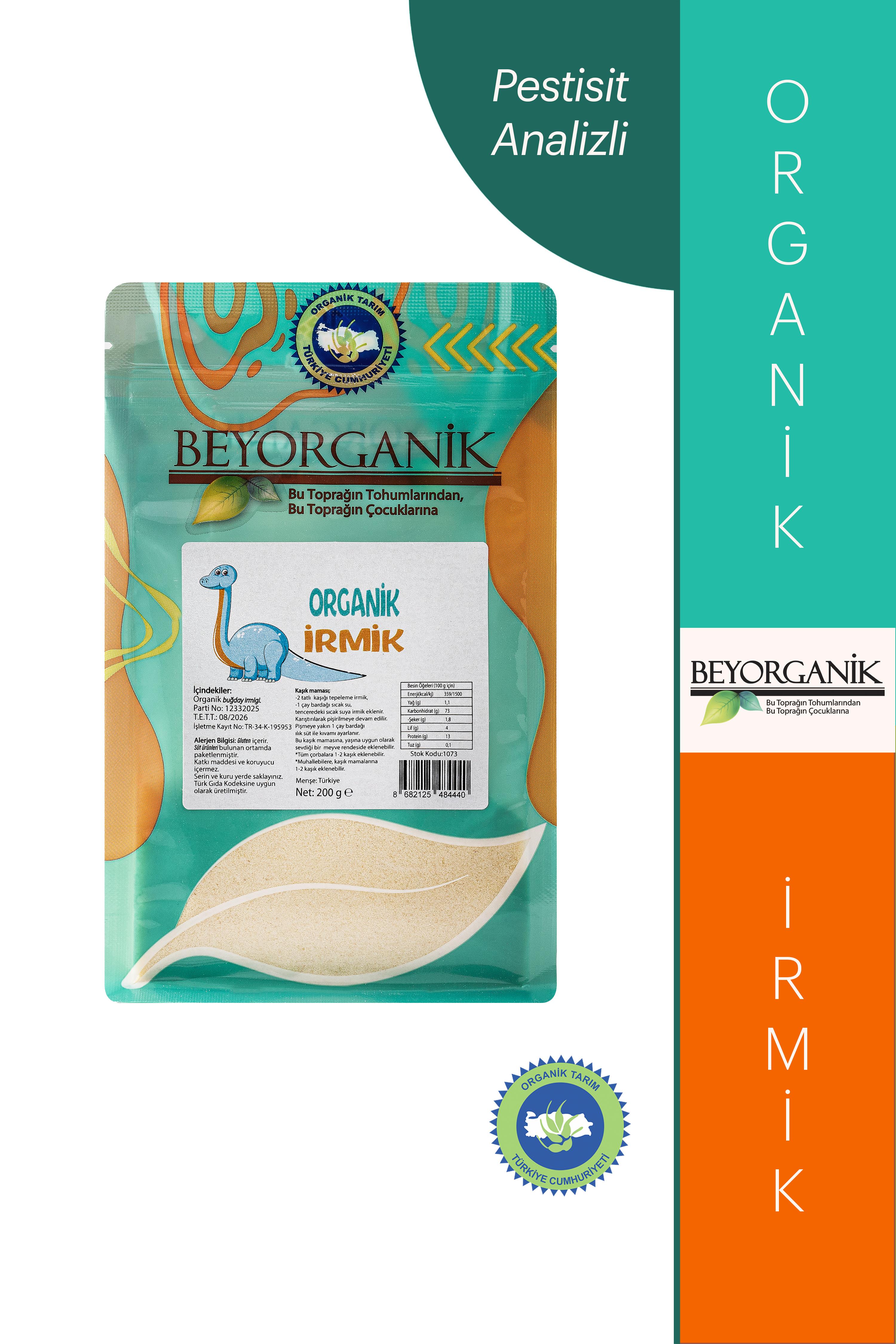 Organik Bebek İrmiği 200gr  (Pestisit ve Aflatoksin Analizli)