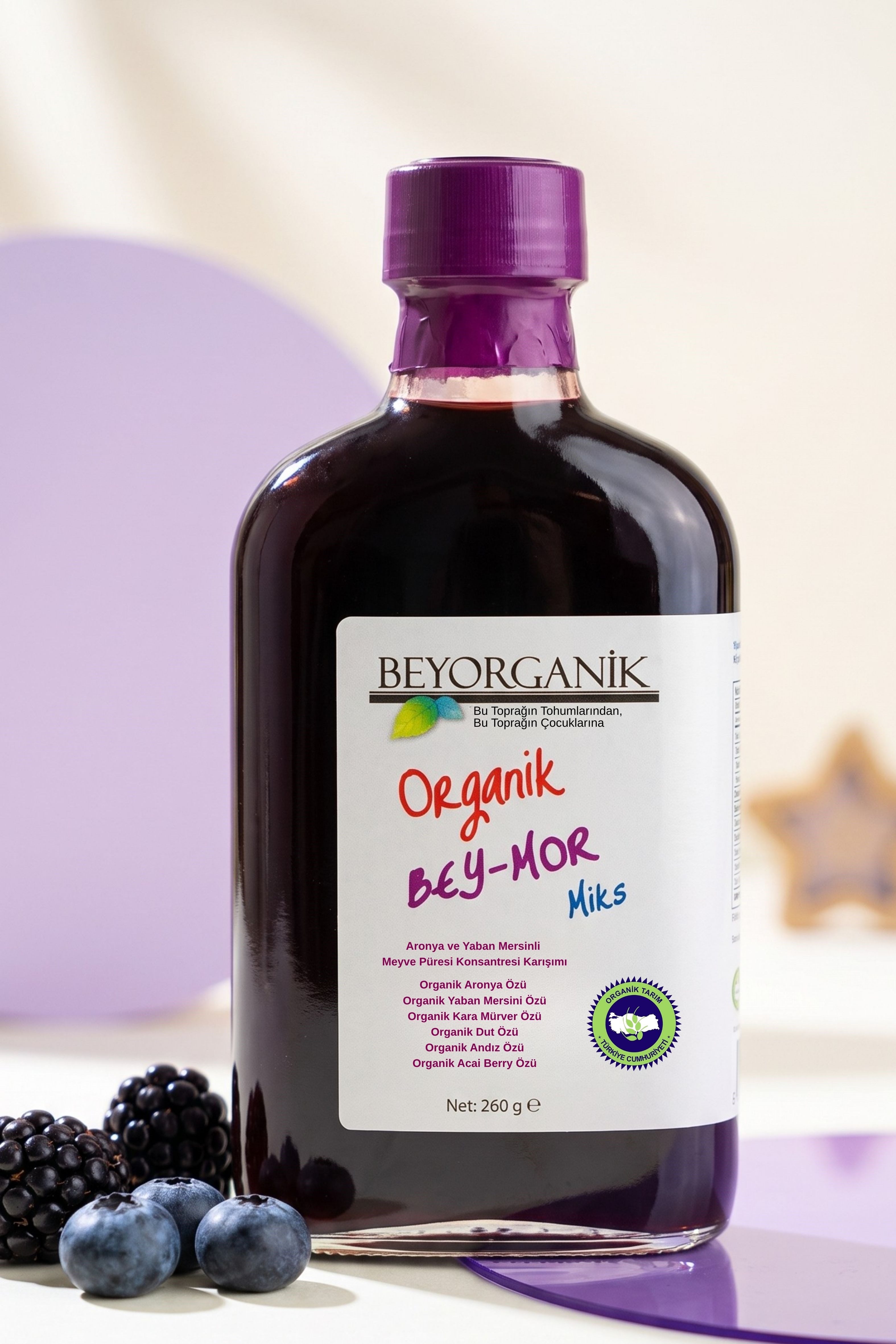 Organik BEY MOR Mix 260gr               (PESTİSİT VE AĞIR METAL ANALİZLİ)    