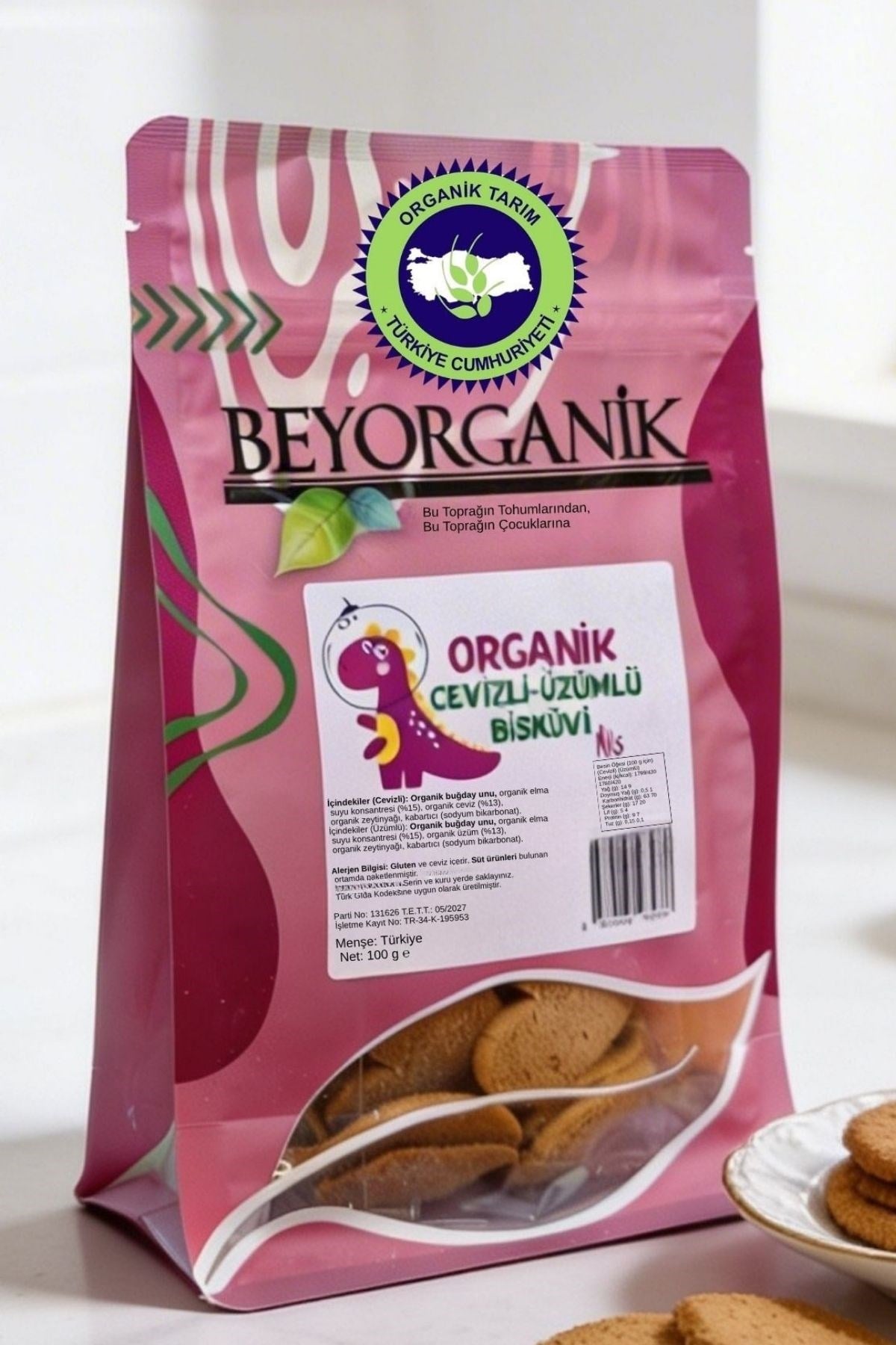 Organik Cevizli Üzümlü Bisküvi Miks 100gr