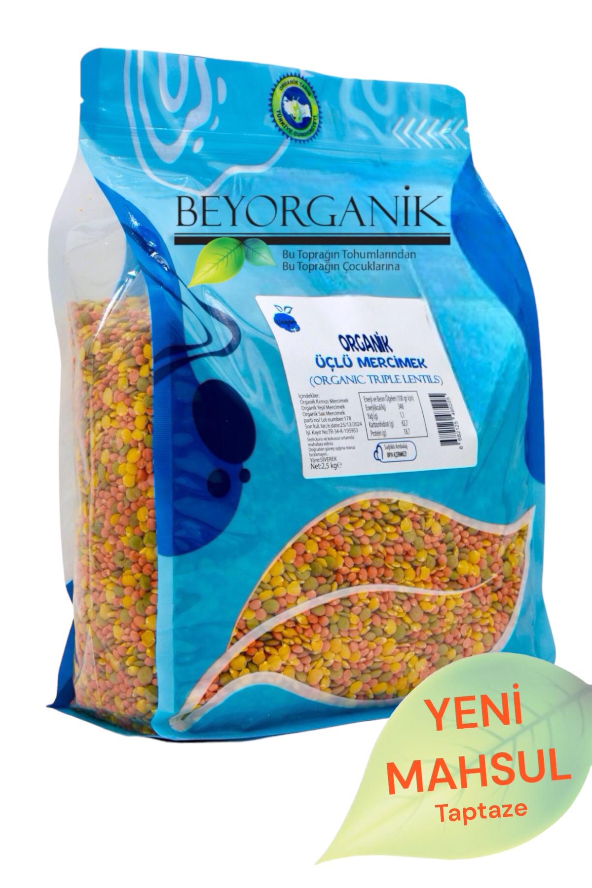 Organik Çorbalık Tahıl Karışımı Üçlü 2,5kg