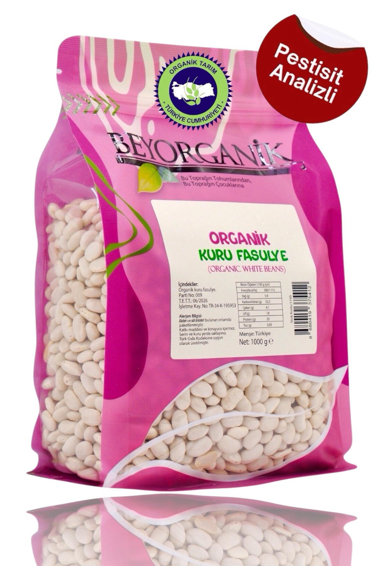 Organik Kuru Fasulye 1kg DERMASON     (Pestisit ve Aflatoksin Analizli) 