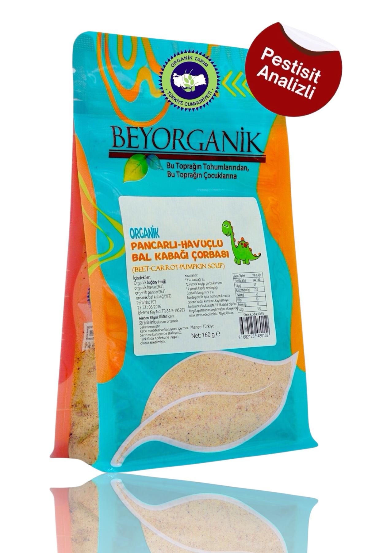 Organik Pancarlı Havuçlu Bal Kabağı Çorbası 160gr     (PESTİSİT VE AFLATOKSİN ANALİZLİ) 