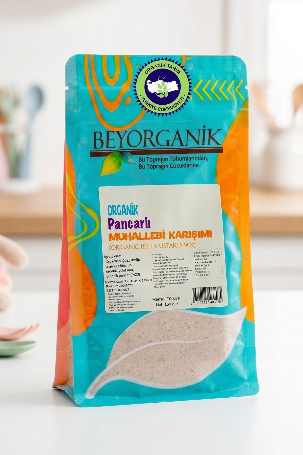 Organik Pancarlı Muhallebi Karışımı 160gr +6 ay